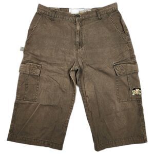 Buggirl RARE Y2K Rave 90s Long Cargo Gray Shorts Size 9